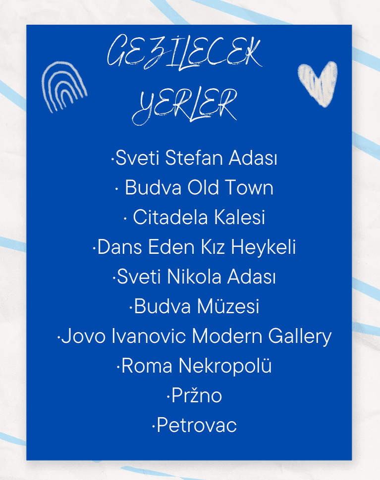 Anestventure budva gezilecek yerler check list