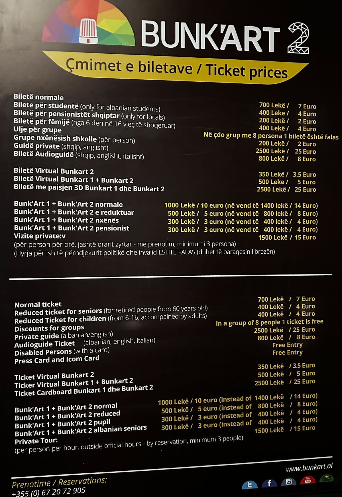 bunkart fiyat tablosu